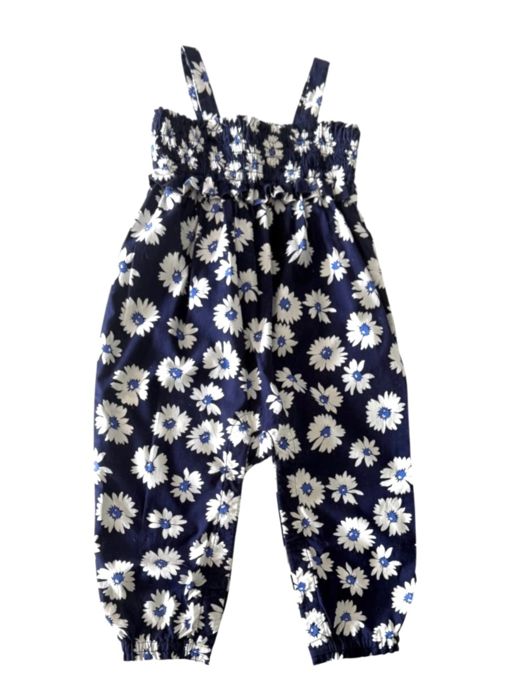 Gap Smocked Jumpsuit Blue Girl's 12-18 M